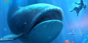 حضرت يونس(ع) در شکم ماهی بزرگ