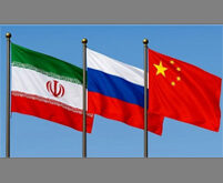 پرچم سه کشور ایران چین روسیه