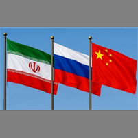 پرچم سه کشور ایران چین روسیه